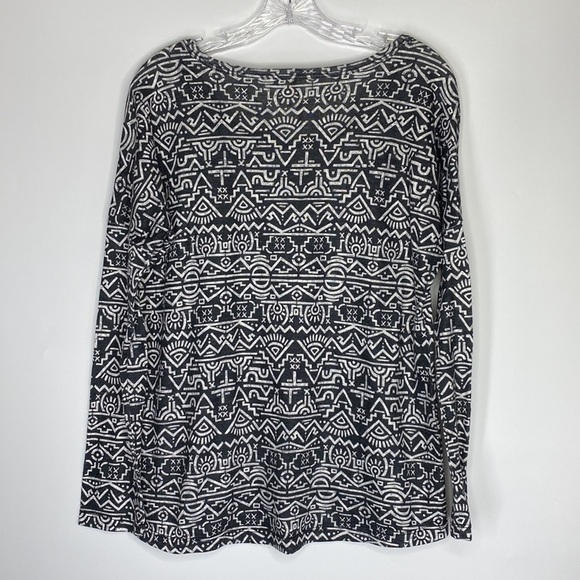 Element Black Muse Tribal Long Sleeve Blouse Shirt Size Medium - Picture 2 of 5